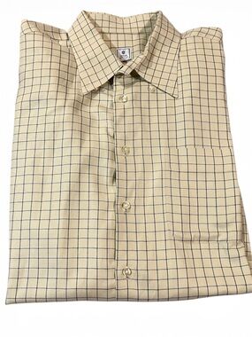 Peter Millar Shirt Mens Large Yellow Check Button Down Long Sleeve XL